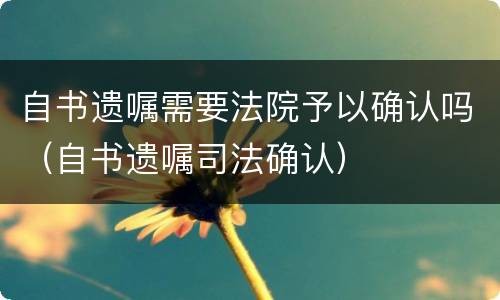 自书遗嘱需要法院予以确认吗（自书遗嘱司法确认）