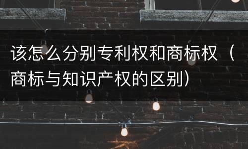 该怎么分别专利权和商标权（商标与知识产权的区别）