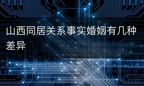 山西同居关系事实婚姻有几种差异