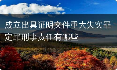 成立出具证明文件重大失实罪定罪刑事责任有哪些