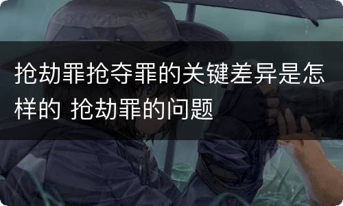 抢劫罪抢夺罪的关键差异是怎样的 抢劫罪的问题