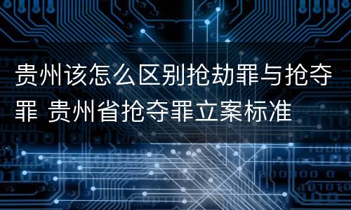 贵州该怎么区别抢劫罪与抢夺罪 贵州省抢夺罪立案标准