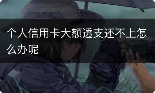个人信用卡大额透支还不上怎么办呢