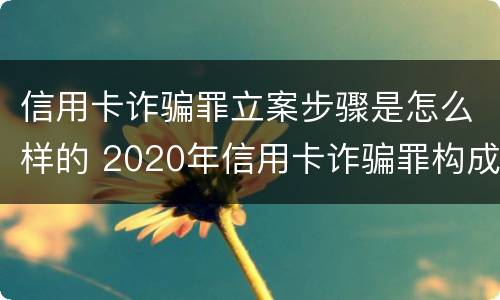 信用卡诈骗罪立案步骤是怎么样的 2020年信用卡诈骗罪构成要件