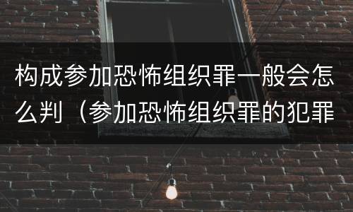 构成参加恐怖组织罪一般会怎么判（参加恐怖组织罪的犯罪对象）