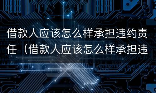 借款人应该怎么样承担违约责任（借款人应该怎么样承担违约责任呢）