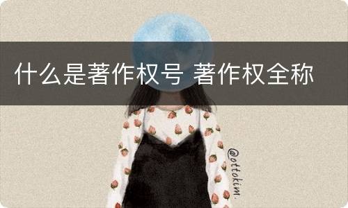 什么是著作权号 著作权全称