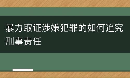 暴力取证涉嫌犯罪的如何追究刑事责任