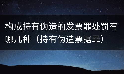 构成持有伪造的发票罪处罚有哪几种（持有伪造票据罪）