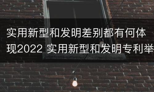实用新型和发明差别都有何体现2022 实用新型和发明专利举例