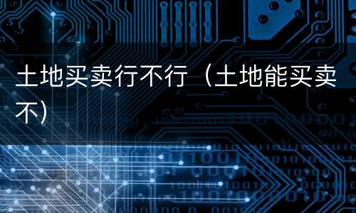 土地买卖行不行（土地能买卖不）