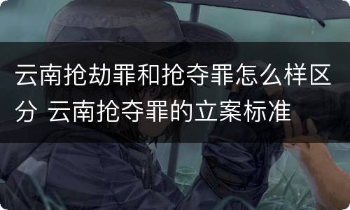 云南抢劫罪和抢夺罪怎么样区分 云南抢夺罪的立案标准