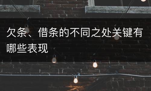 欠条、借条的不同之处关键有哪些表现