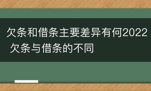 欠条和借条主要差异有何2022 欠条与借条的不同