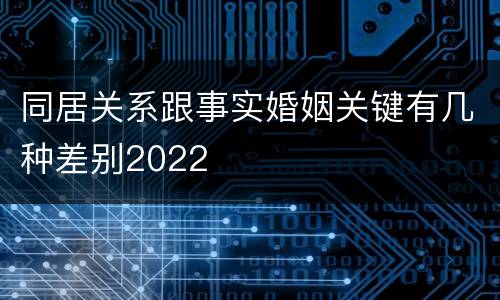 同居关系跟事实婚姻关键有几种差别2022