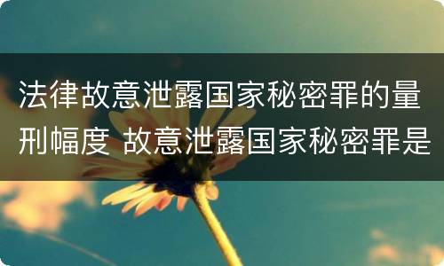 法律故意泄露国家秘密罪的量刑幅度 故意泄露国家秘密罪是行为犯吗