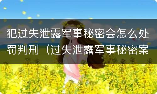 犯过失泄露军事秘密会怎么处罚判刑（过失泄露军事秘密案立案标准）