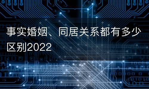 事实婚姻、同居关系都有多少区别2022