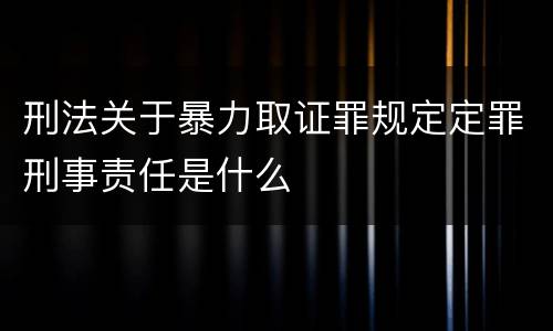 刑法关于暴力取证罪规定定罪刑事责任是什么