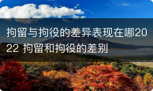 拘留与拘役的差异表现在哪2022 拘留和拘役的差别