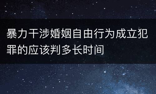 暴力干涉婚姻自由行为成立犯罪的应该判多长时间