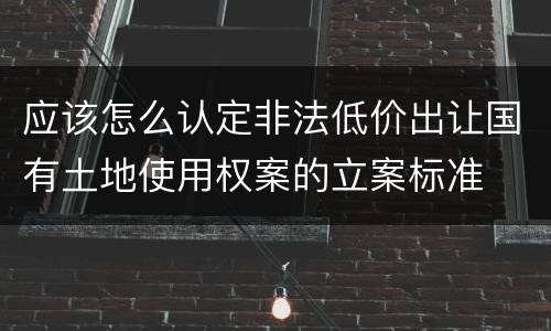应该怎么认定非法低价出让国有土地使用权案的立案标准