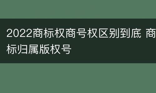 2022商标权商号权区别到底 商标归属版权号