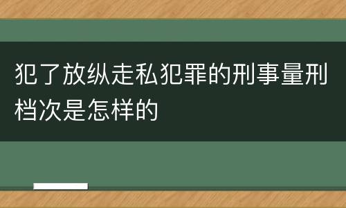 犯了放纵走私犯罪的刑事量刑档次是怎样的