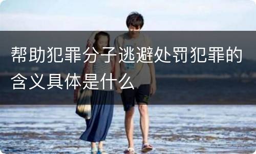 帮助犯罪分子逃避处罚犯罪的含义具体是什么