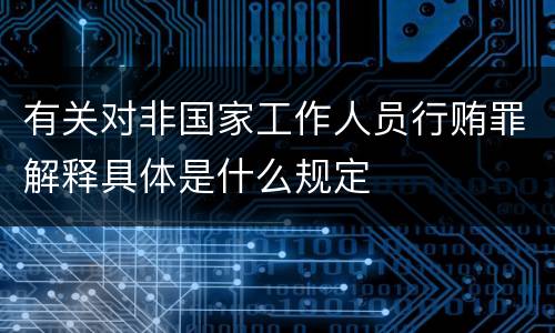 有关对非国家工作人员行贿罪解释具体是什么规定