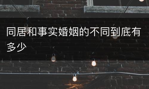 同居和事实婚姻的不同到底有多少