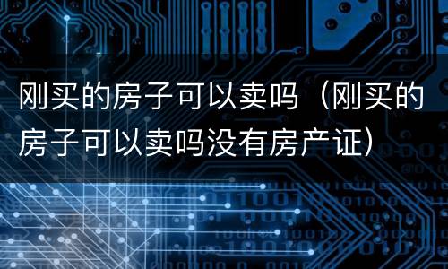 刚买的房子可以卖吗（刚买的房子可以卖吗没有房产证）