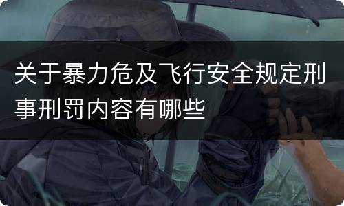 关于暴力危及飞行安全规定刑事刑罚内容有哪些