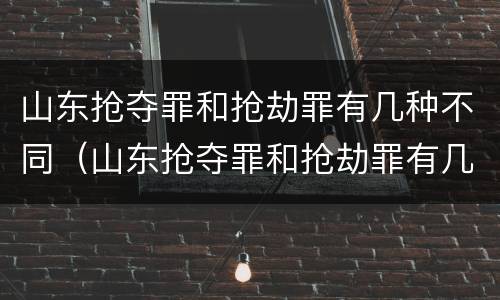 山东抢夺罪和抢劫罪有几种不同（山东抢夺罪和抢劫罪有几种不同之处）