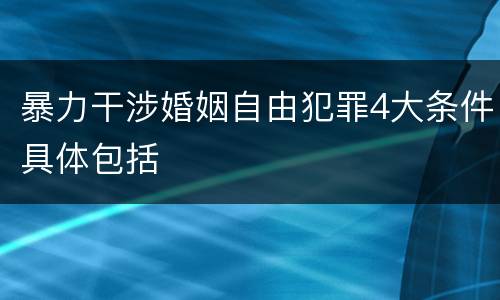 暴力干涉婚姻自由犯罪4大条件具体包括