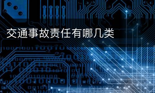 交通事故责任有哪几类