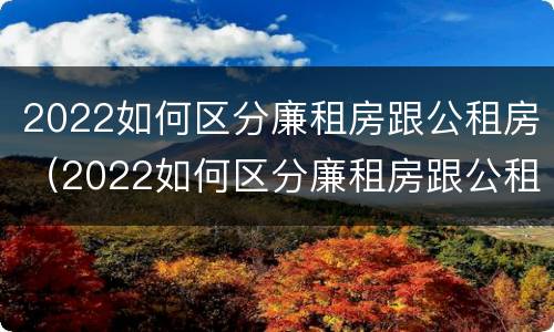 2022如何区分廉租房跟公租房（2022如何区分廉租房跟公租房呢）