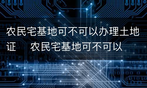 农民宅基地可不可以办理土地证	 农民宅基地可不可以办理土地证手续