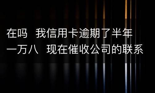 在吗  我信用卡逾期了半年  一万八  现在催收公司的联系到我  五天必须还钱
