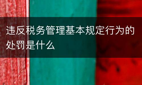 违反税务管理基本规定行为的处罚是什么
