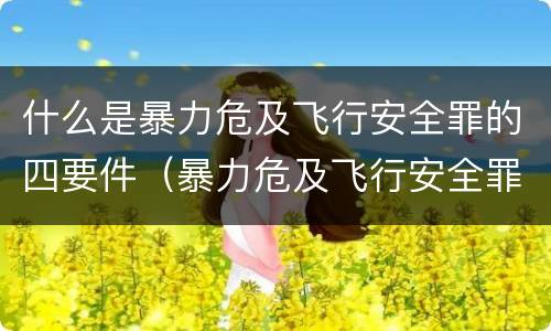 什么是暴力危及飞行安全罪的四要件（暴力危及飞行安全罪司法解释）