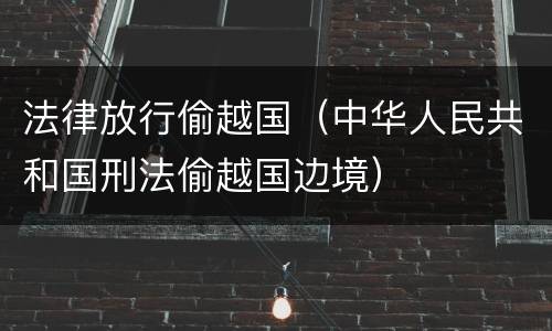 法律放行偷越国（中华人民共和国刑法偷越国边境）