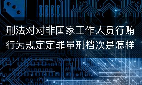 刑法对对非国家工作人员行贿行为规定定罪量刑档次是怎样