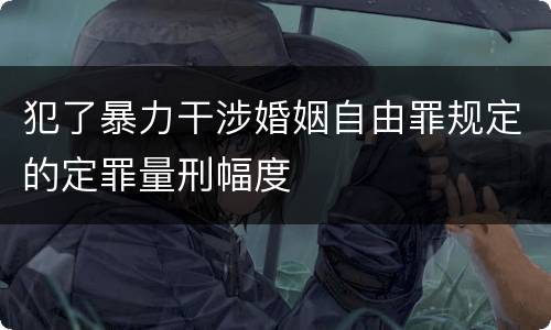 犯了暴力干涉婚姻自由罪规定的定罪量刑幅度