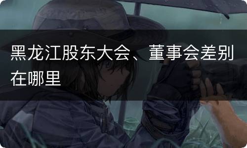 黑龙江股东大会、董事会差别在哪里