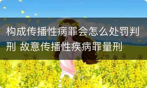 构成传播性病罪会怎么处罚判刑 故意传播性疾病罪量刑