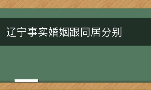 辽宁事实婚姻跟同居分别