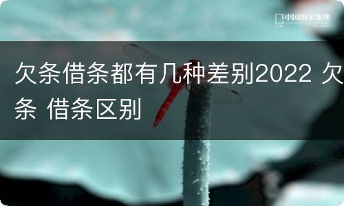 欠条借条都有几种差别2022 欠条 借条区别