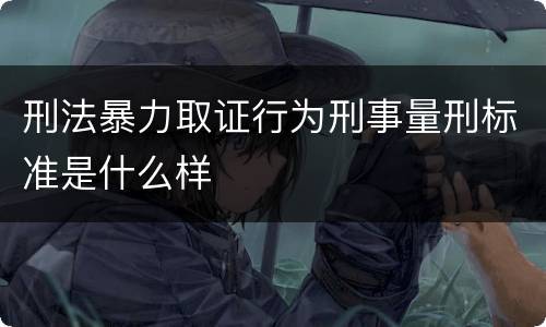 刑法暴力取证行为刑事量刑标准是什么样