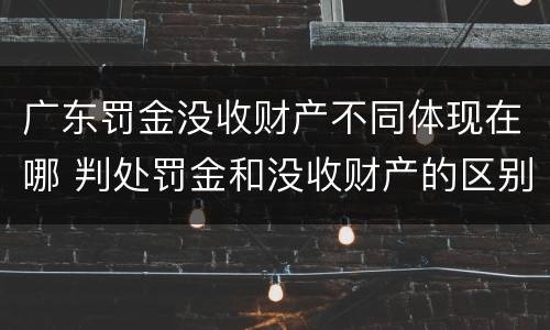 广东罚金没收财产不同体现在哪 判处罚金和没收财产的区别